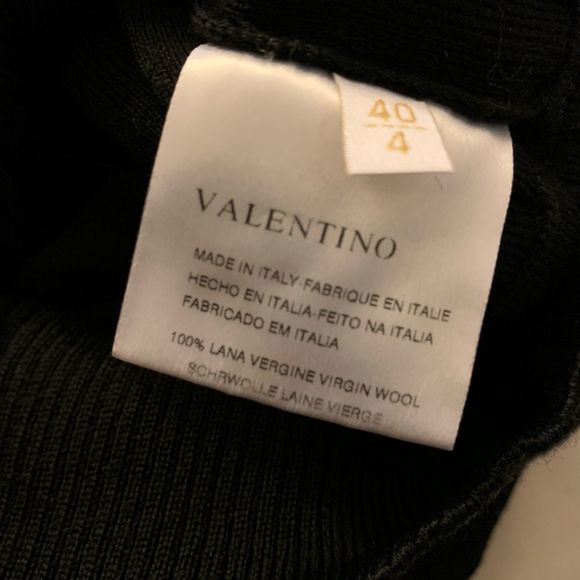 Valentino Roma 100% fine wool pleats short sleeves knit sweater Sz 4 40 XS - Picture 3 of 6